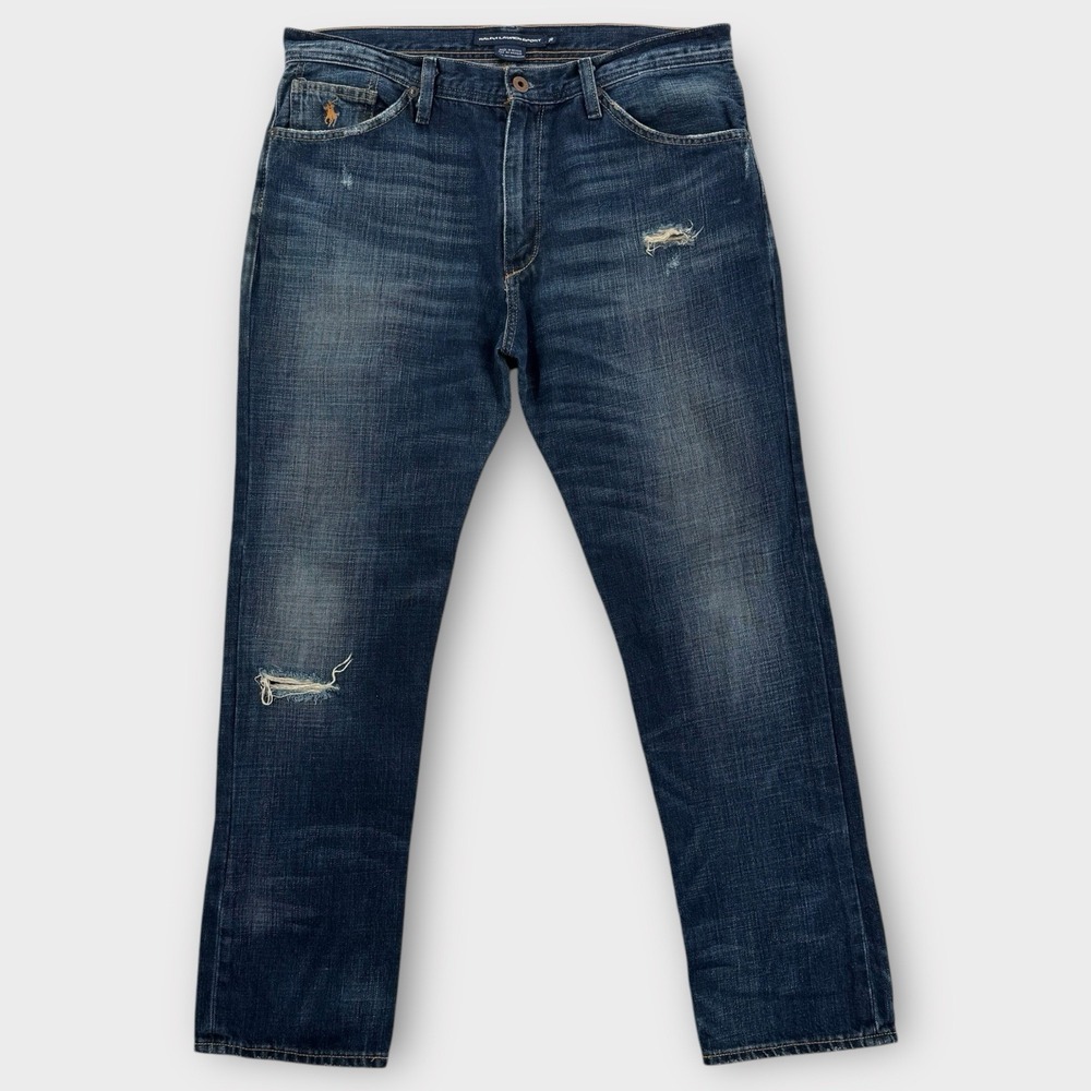 Ralph Lauren Sport Jeans Womens 28x28 Blue‎ Distressed Straight Leg Denim Y2K